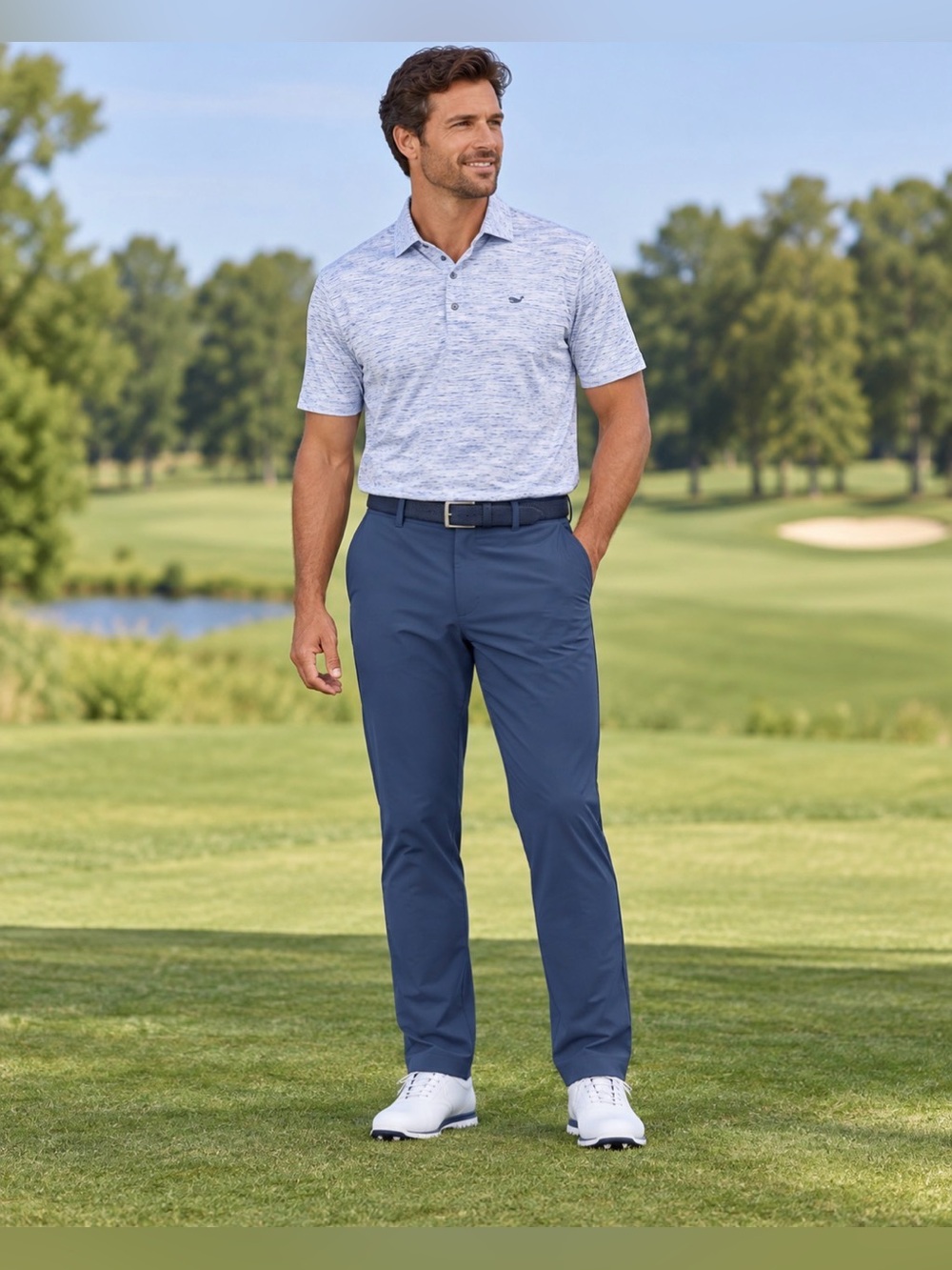 Walter Hagen Men's Navy Blue Performance Chinos pants Size 40x32